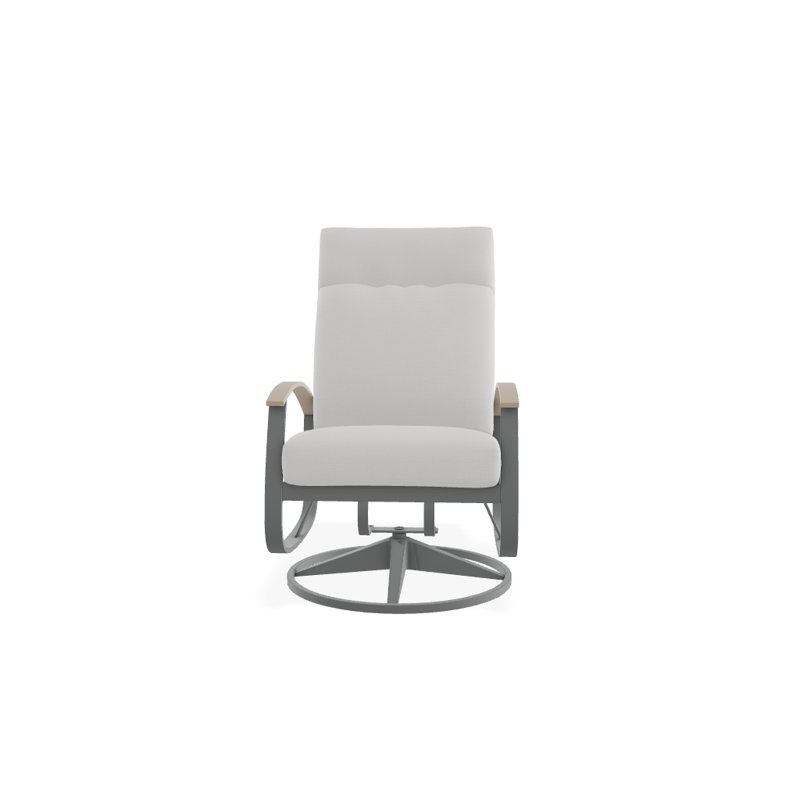 Chaise de patio pivotante avec coussins Askar, Toile Sunbrella® naturel, Désert P60, Graphite texturé