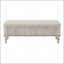 Banc de rangement en bois d'hévéa 50,8 po avec siège en lin-1734538668