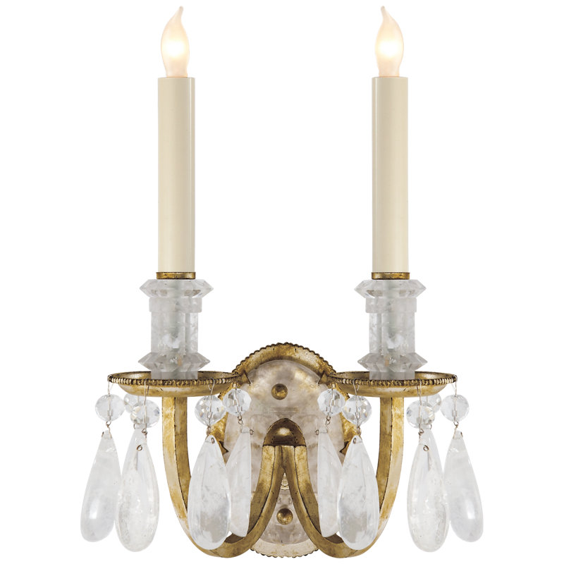 Thomas O'Brien Elizabeth Double Sconce, Gilded Iron
