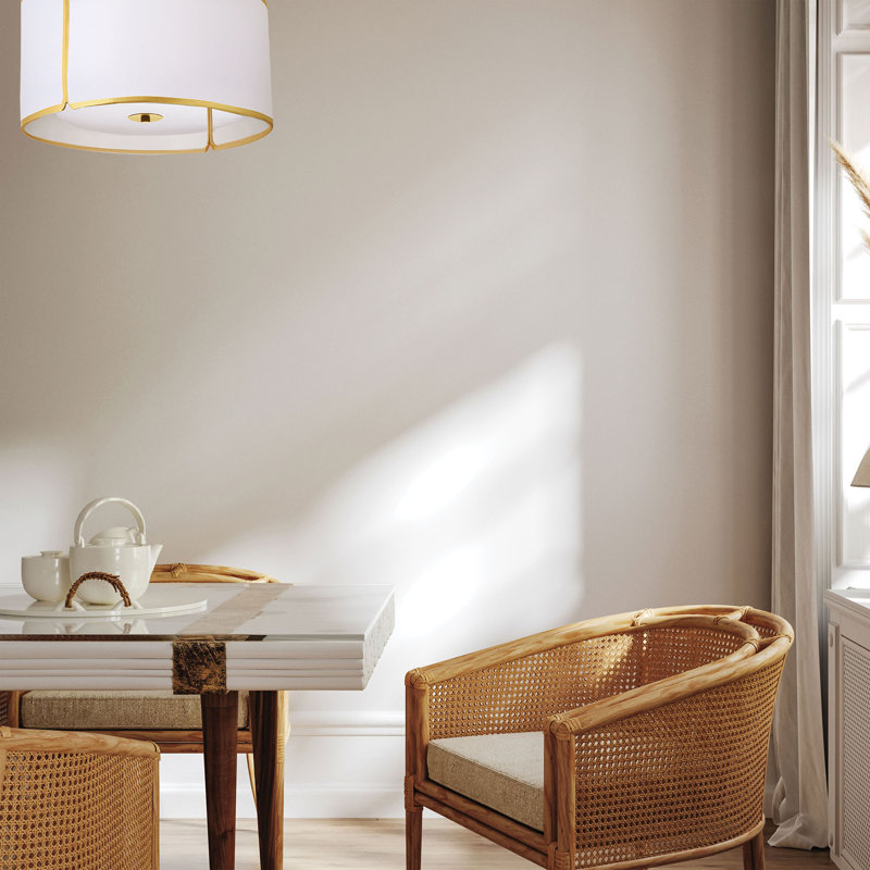Plafonnier encastré 3 lumières, Blanc / Doré