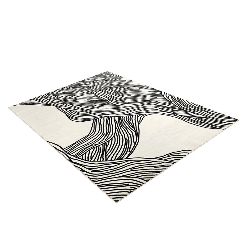 5x7 Washable Area Rug Non Slip Rug Modern Rugs Foldable Carpet for Living Room Bedroom Study Room, White, Rectangle 5' x 7'