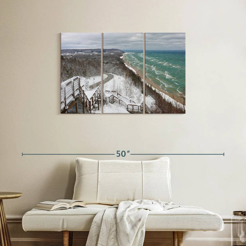 Scène d'hiver à Alvord Lake Michigan, H 24 po x l 38 po