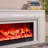 Beige Solid Wood TV Cabinet Fireplace