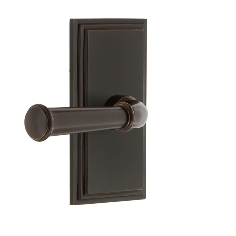 Grandeur Carré Plate Privacy Georgetown Lever, 2 3/4", Timeless Bronze