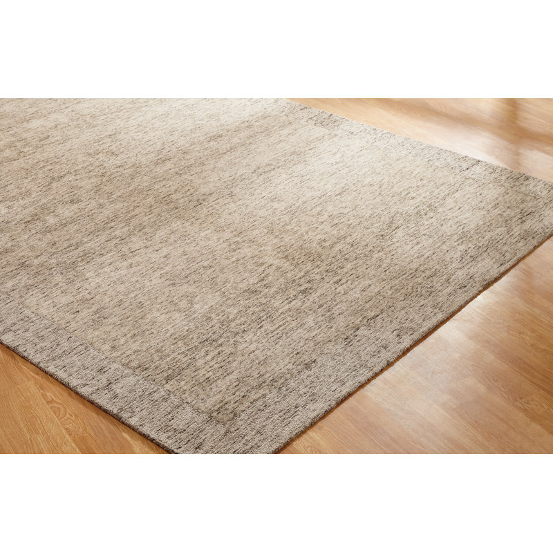 Hand-Tufted Wool Brown Area Rug, Rectangle 3'6" x 5'6"