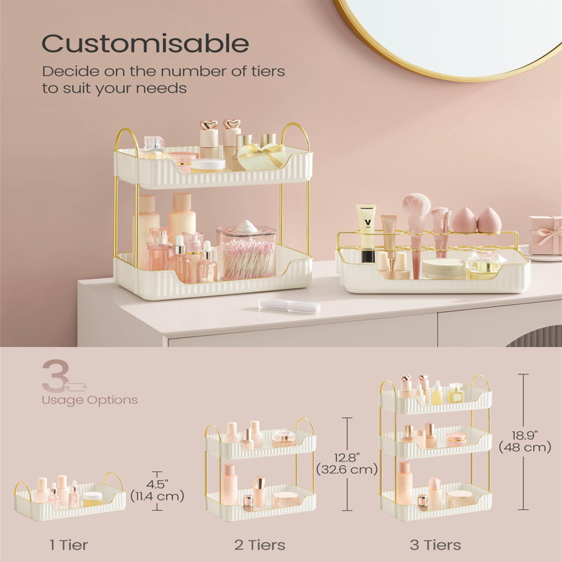 Betsabeth Plastic Makeup Organiser, Marble