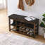 Banc à langer avec rangement Long, réglable en hauteur, bois anthracite rétro