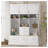 White 75-Inch Entryway Hall Tree with Bench and 5-Hook Storage Rack