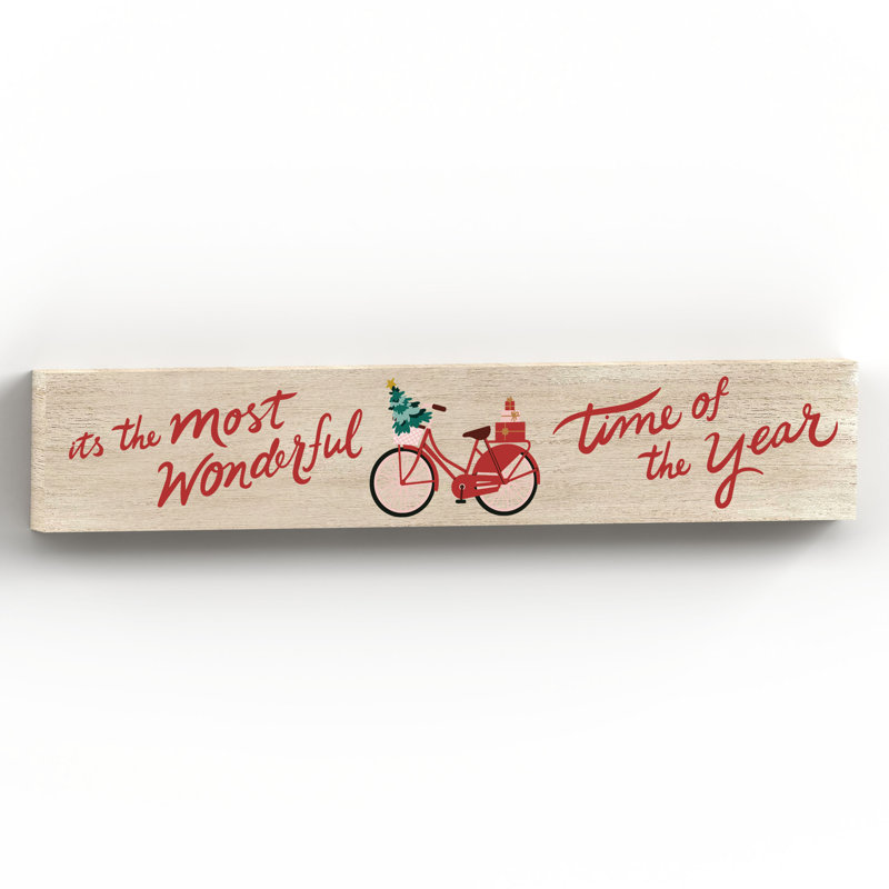 Waretown Wonderful  Festive Bicycle Christmas Wooden Memento Letter Block