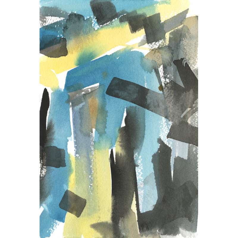 Interconnect II by Samuel Dixon - Painting on Canvas, 46cm H x 30cm W, Black Floater Framed