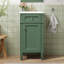 Ensemble de meuble-lavabo sur pied 16 po avec lavabo en céramique, ensemble de meuble-lavabo simple autoportant avec porte à fermeture douce, tablette réglable, style français, pieds pleins