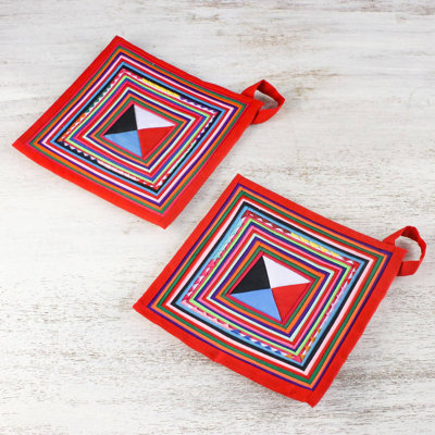 Bungalow Rose Geometric Polyester Potholder Set