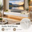 200cm White Floating TV Unit with 4 Flip Doors, Glass Display Ends & 3-Colour LED