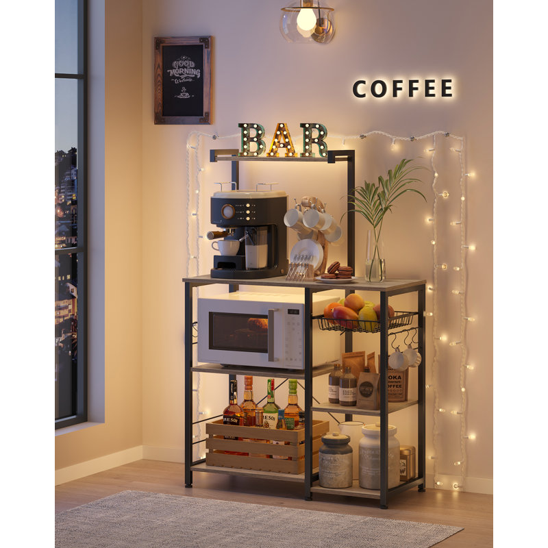 Alely 90cm W Stainless Steel Standard with Microwave Compatibility, Greige/Black