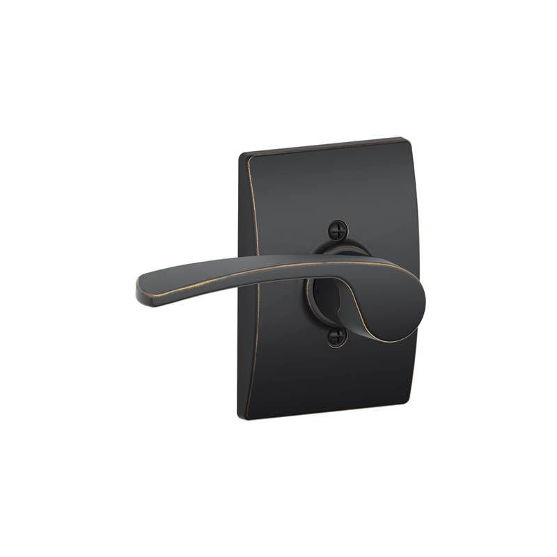 Merano Lever with Century Trim Non-Turning Lock, Aged Bronze, Left 