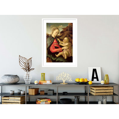 La Vierge et l'enfant (Madonna of the Guidi da Faenza) par Sandro Botticelli - Estampe numérique encadrée