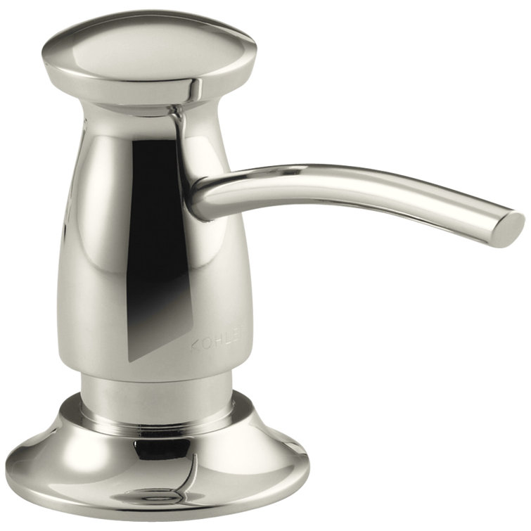 Kohler K-1893-C-SN Transitional Design Refillable Soap Dispenser, Lotion Dispenser for Bathroom or Kitchen