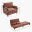 Canapé-lit pliable inclinable, canapé-lit convertible 3-en-1, décor moderne Mid-Century, convient aux petits espaces, avec trois coussins, peut être placé dans la chambre d'étude-1078339116
