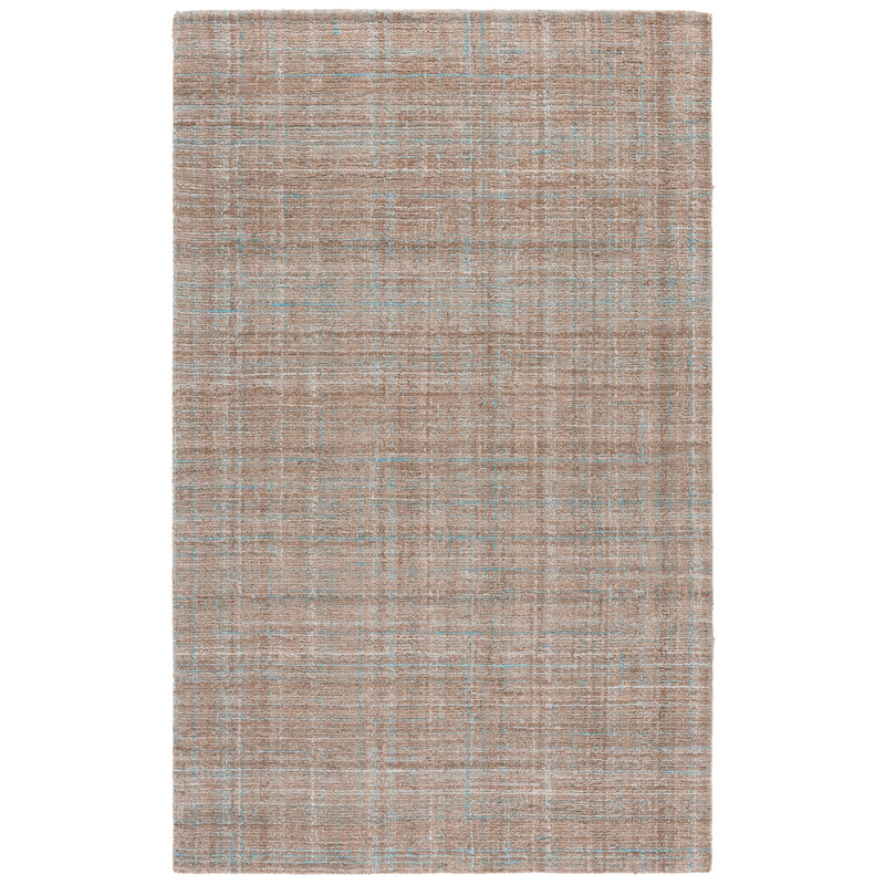 Tapis abstrait turquoise / brun 151, Rectangle de 5 pi x 8 pi