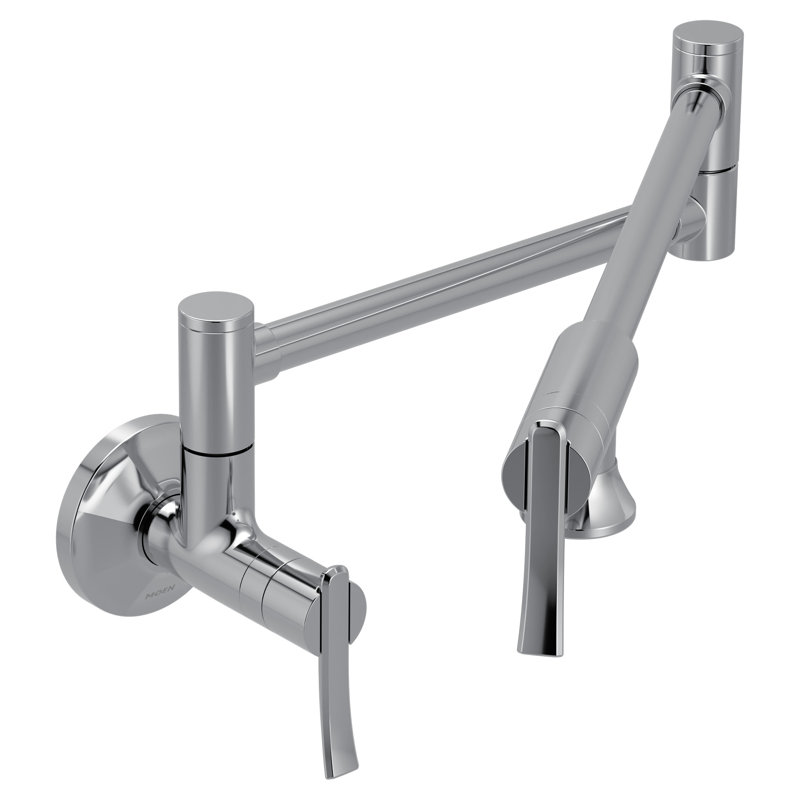 Robinet de cuisine chromé à deux poignées, Chrome chrome