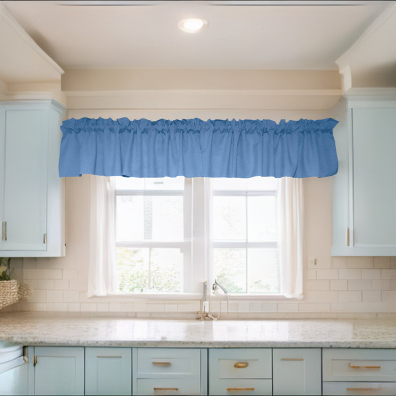 Cantonnière sur mesure l 58 po Pastorella, Bleu clair, L 58 po x L 16 po