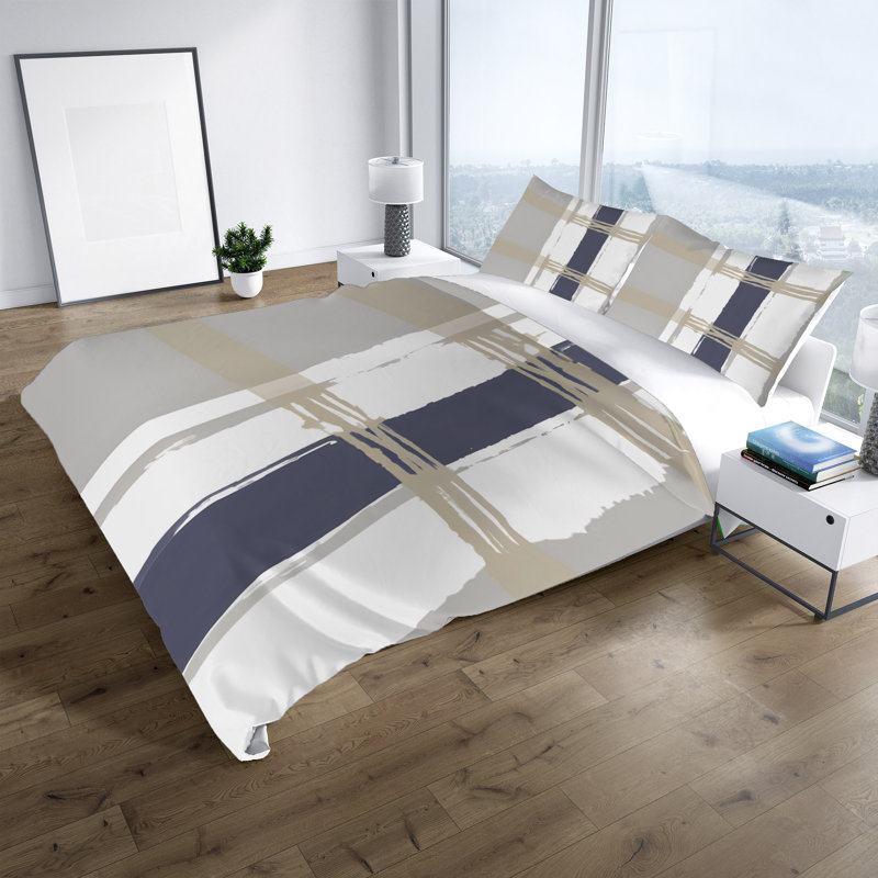 Polyester Abstract Duvet Cover, Twin Duvet Cover + 1 Queen Sham