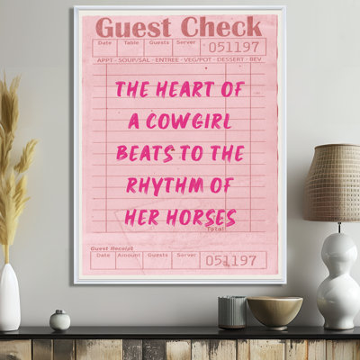 «The Heart Of A Cowgirl», art mural salon