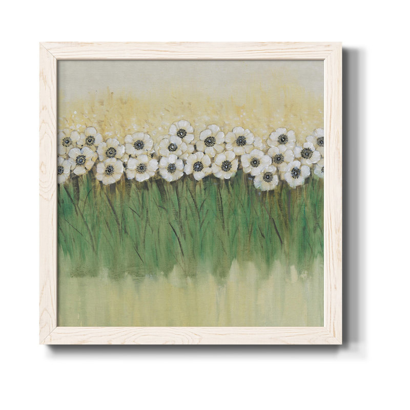 «Rows Of Flowers II», art mural sur toile, Cadre blanc, H 31,5 po x l 31,5 po x P 1,5 po