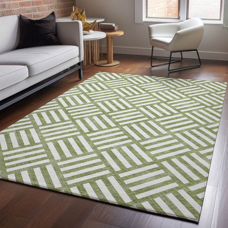 Premium Machine Washable Cerrito Olive Rug