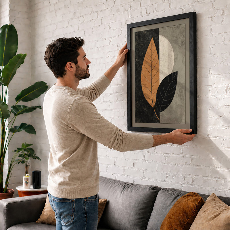 Divided Leaves Minimalist - Print, Unframed, A4 - 29.7 x 21.0 cm