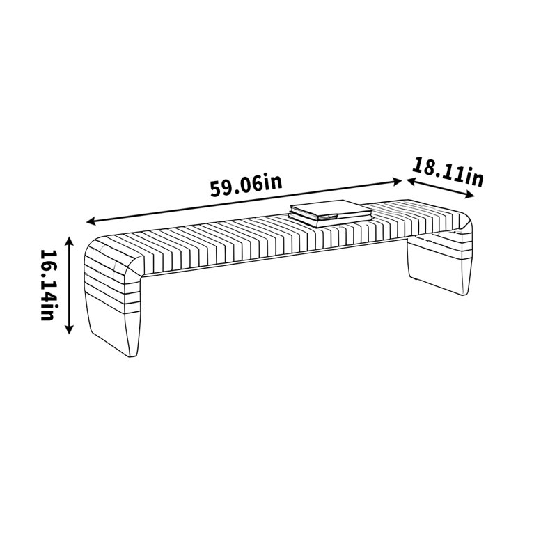 Bench Simple dressing room changing stool rest, 16.14" H x 59.06" W x 18.11" D