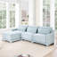 Chenille bleu ciel à trois places avec chenille usée, repose-pieds assortis et ensemble de sièges confortables avec coussins en éponge à haute résilience, conception moderne à deux meubles-1324957301