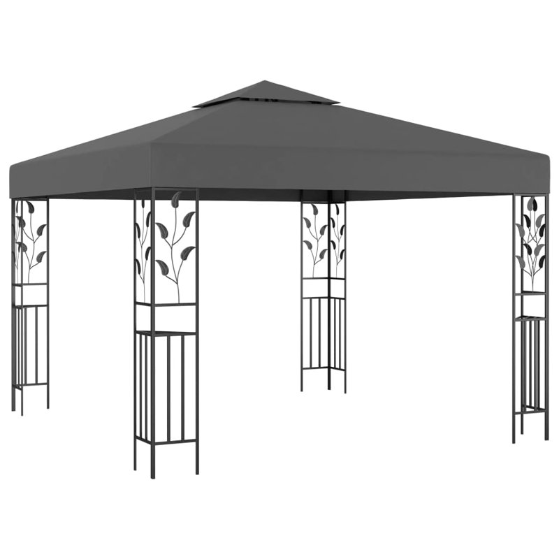 Hovig 3m x 3m Steel Patio Gazebo, Anthracite