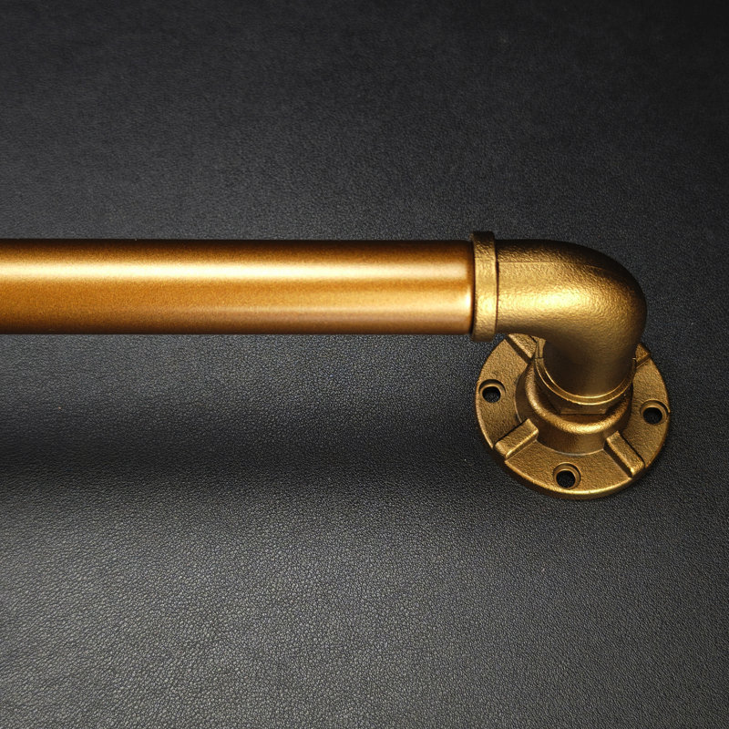 Tringle à rideaux simple réglable 1 po Dia, Bronze vieilli, 72” – 144”