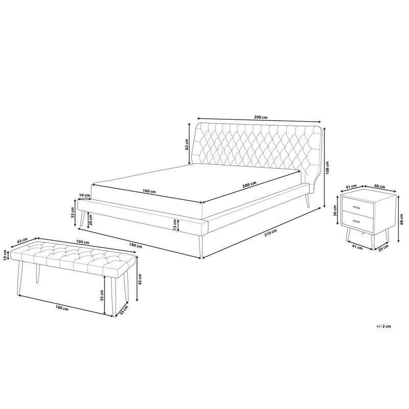 Jody Piece Bedroom Set, Super King (6'), Grey