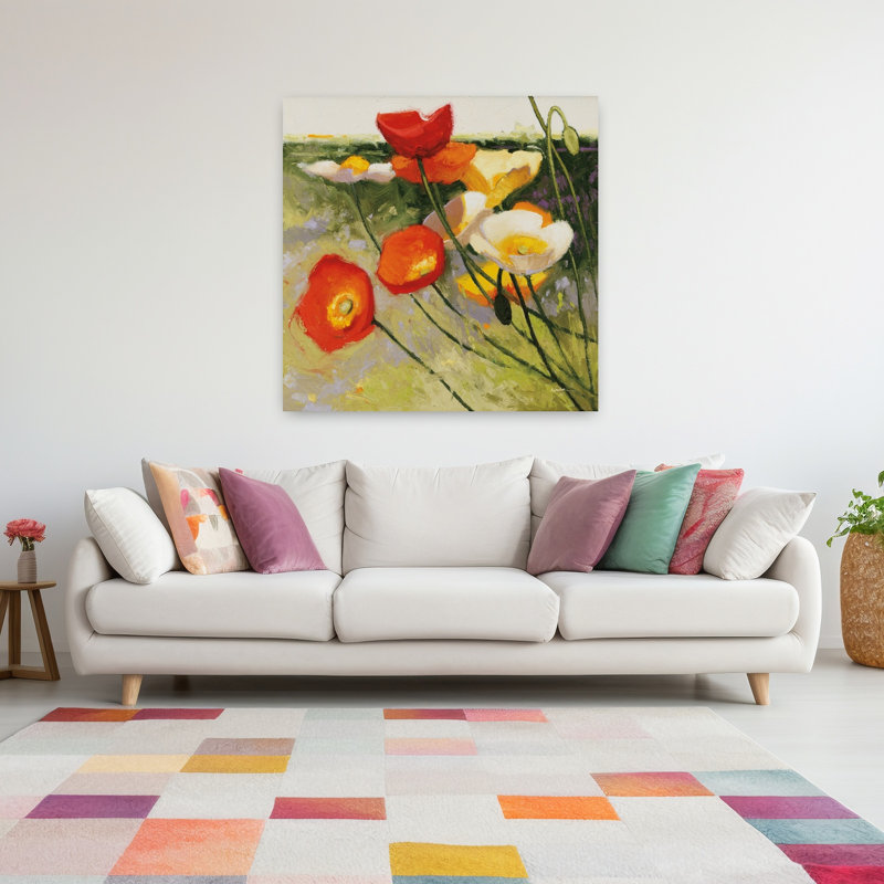 «My Favorite Contemporary Poppy Flower Art», H 48 po x l 48 po