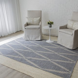 River Geometric Handmade Flatweave Area Rug