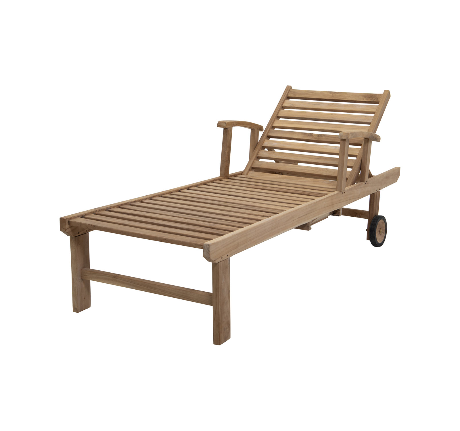 Huntington 26'' Outdoor Teak Chaise Lounge, Natural Sunbrella®