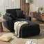 Chaise longue rembourrée avec repose-pieds et deux coussins de 40 po Atlai-739079599