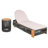 Outdoor Lounge Furniture: Rope Chaise With Beige Cushions And Compact Side Table Look Wood, Cushions, Design