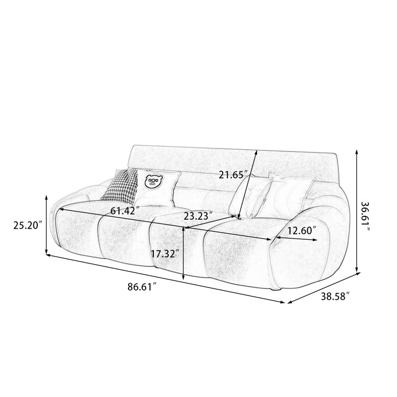 Causeuse-coussin en polyester vert standard