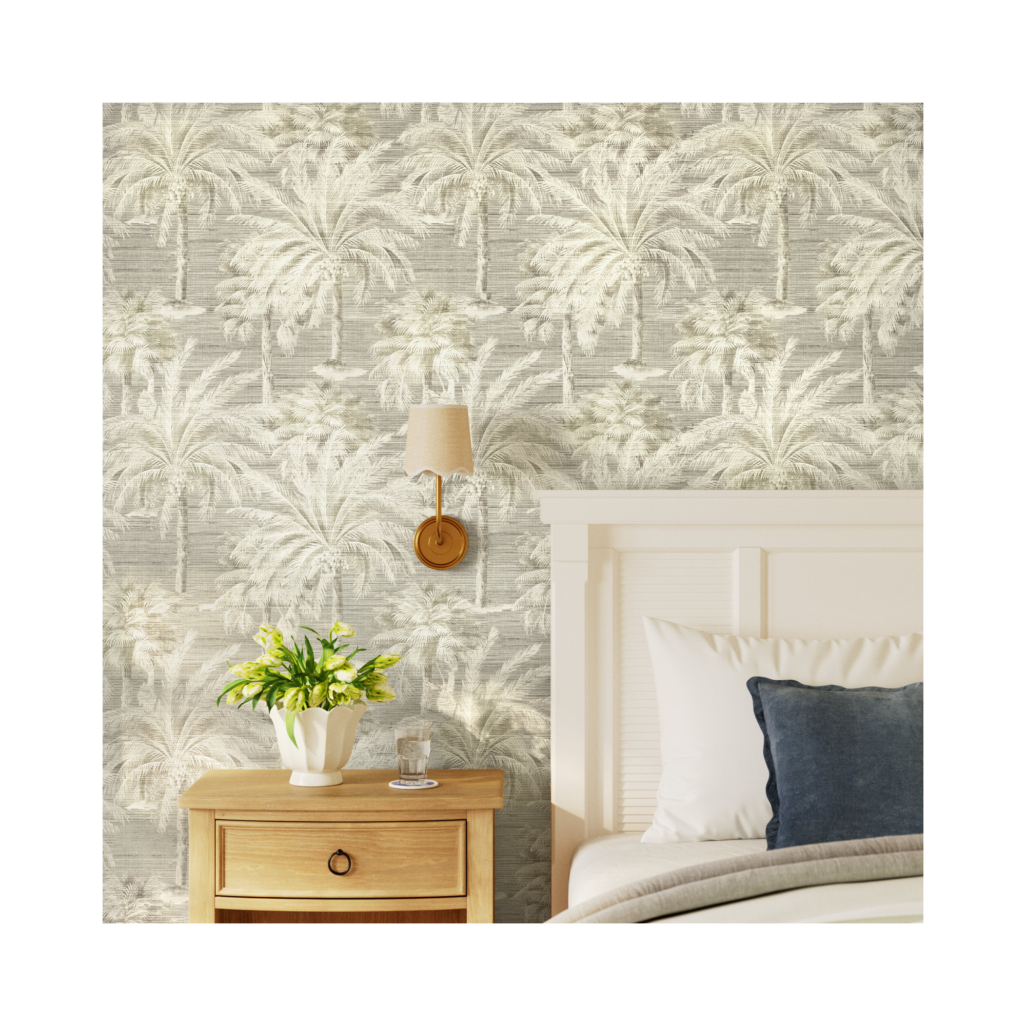 Paonia 27' x 27" Texture Wallpaper Roll, Gray