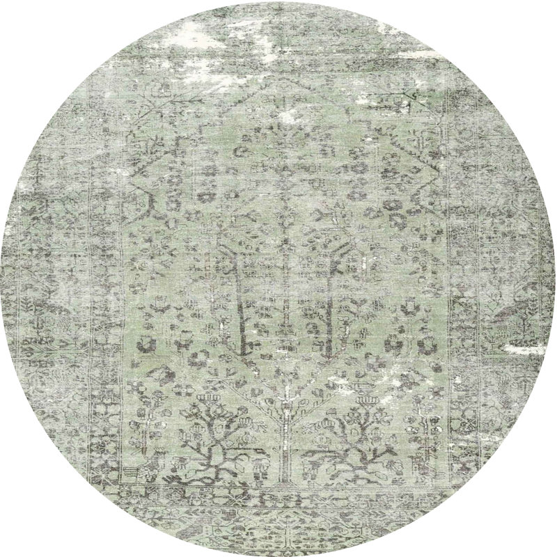 Aizley Oriental Indoor Rug, Round 5'