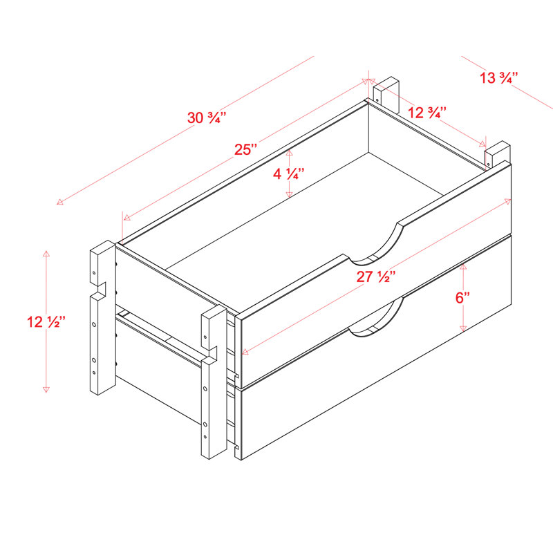Ensemble de rangement modulaire 2 tiroirs Chirlin, Blanc