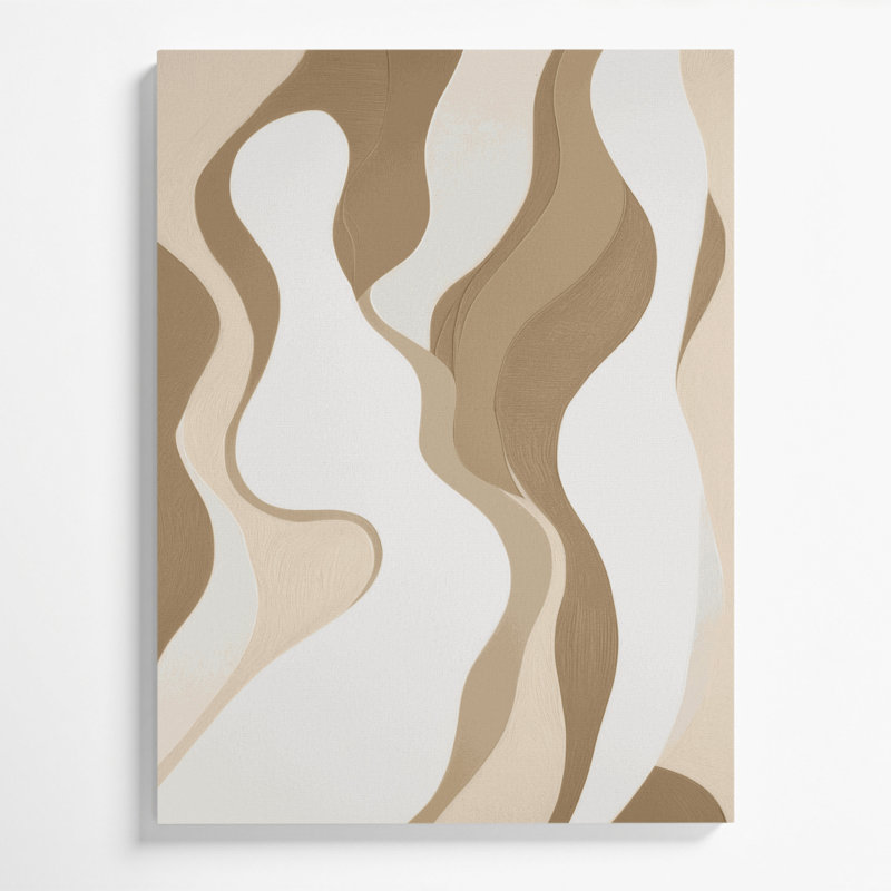 Abstrait, art figuratif brun sur toile 28, H 36 po x l 24 po