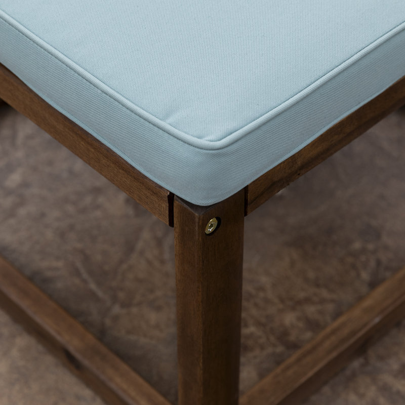 Chaise de patio avec coussins et repose-pieds, Structure brun foncé / coussin menthe