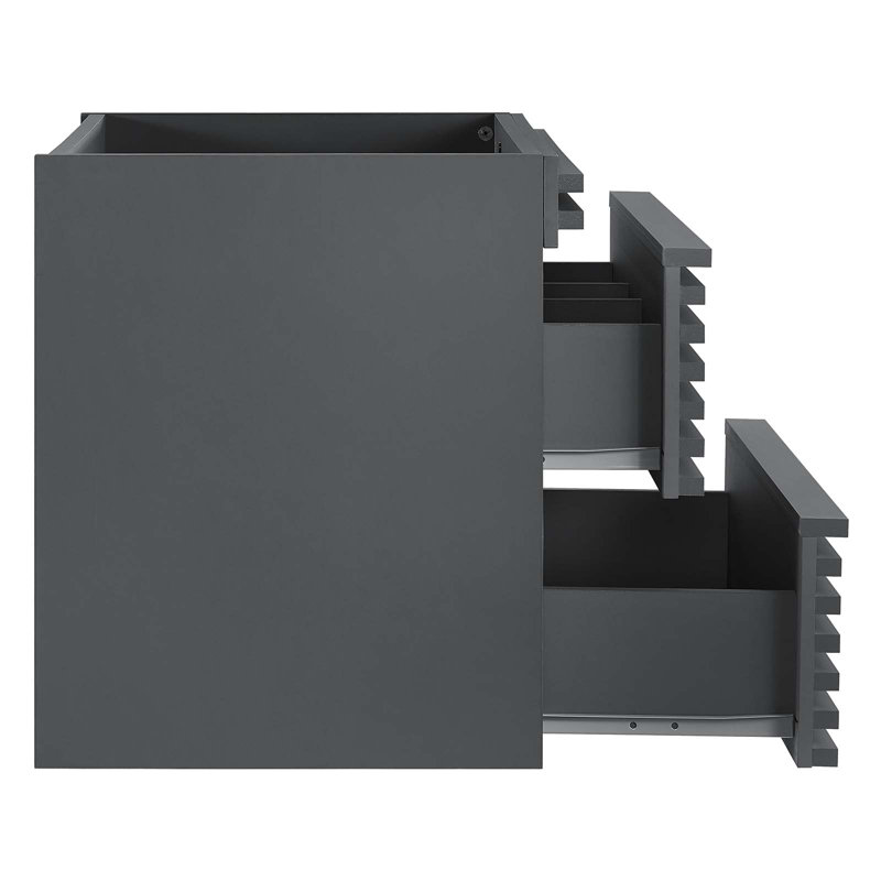 Modway Render 23.5" Wall Mounted Single Bathroom Vanity Base Only, Gray