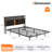 Queen Floating Bed Frame With Charging Station, LED Bed Frame With Storage Headboard-1347794409