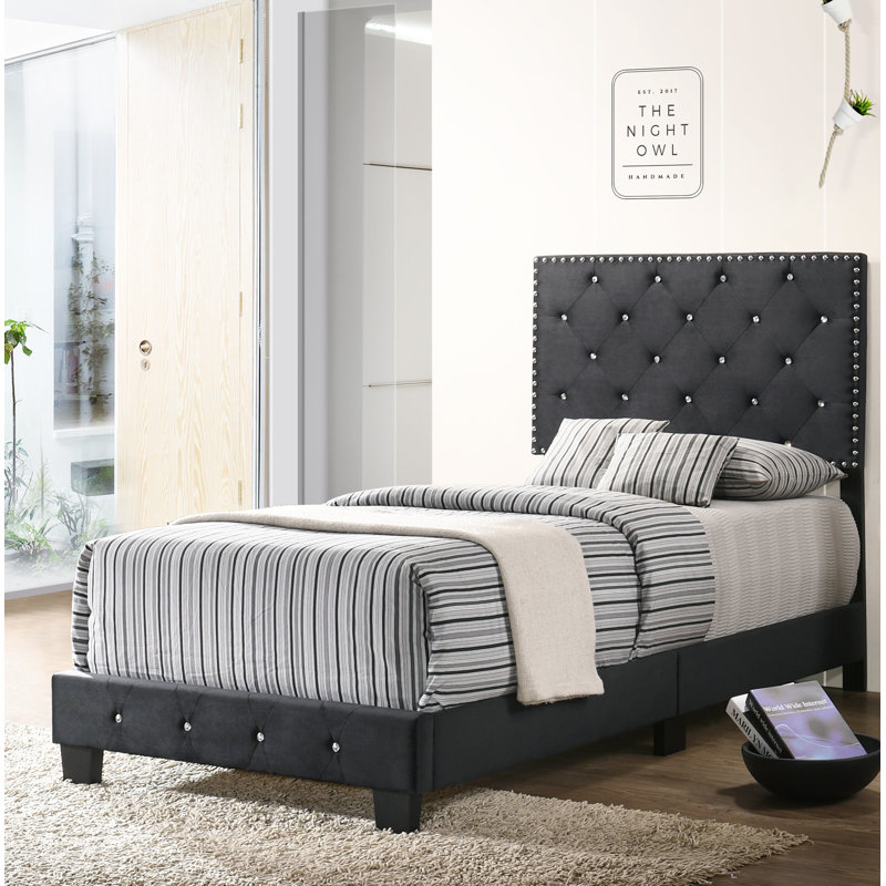 Anjelo Upholstered Standard Bed, King, Black