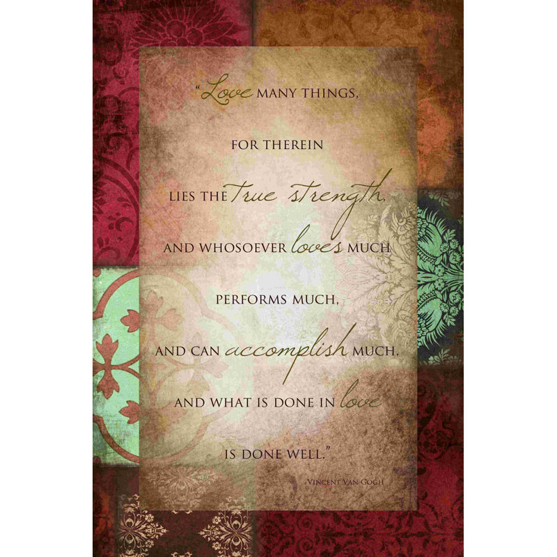 «In the nom of love», art textuel sur toile tendue, H 48 po x l 32 po